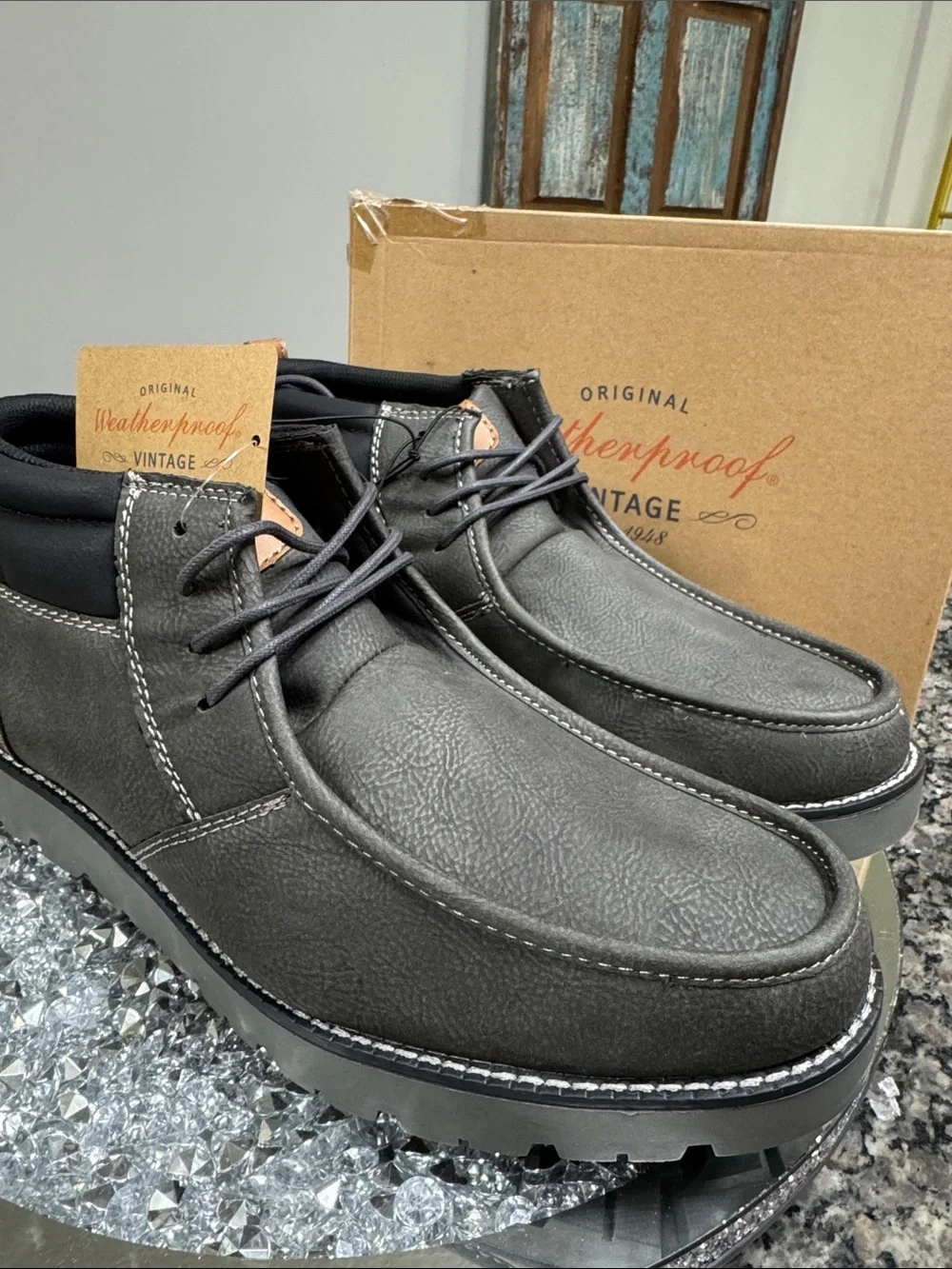 Weatherproof Gray Weatherproof Chukka Boots - Lace-Up Ankle Boot NEW 13M